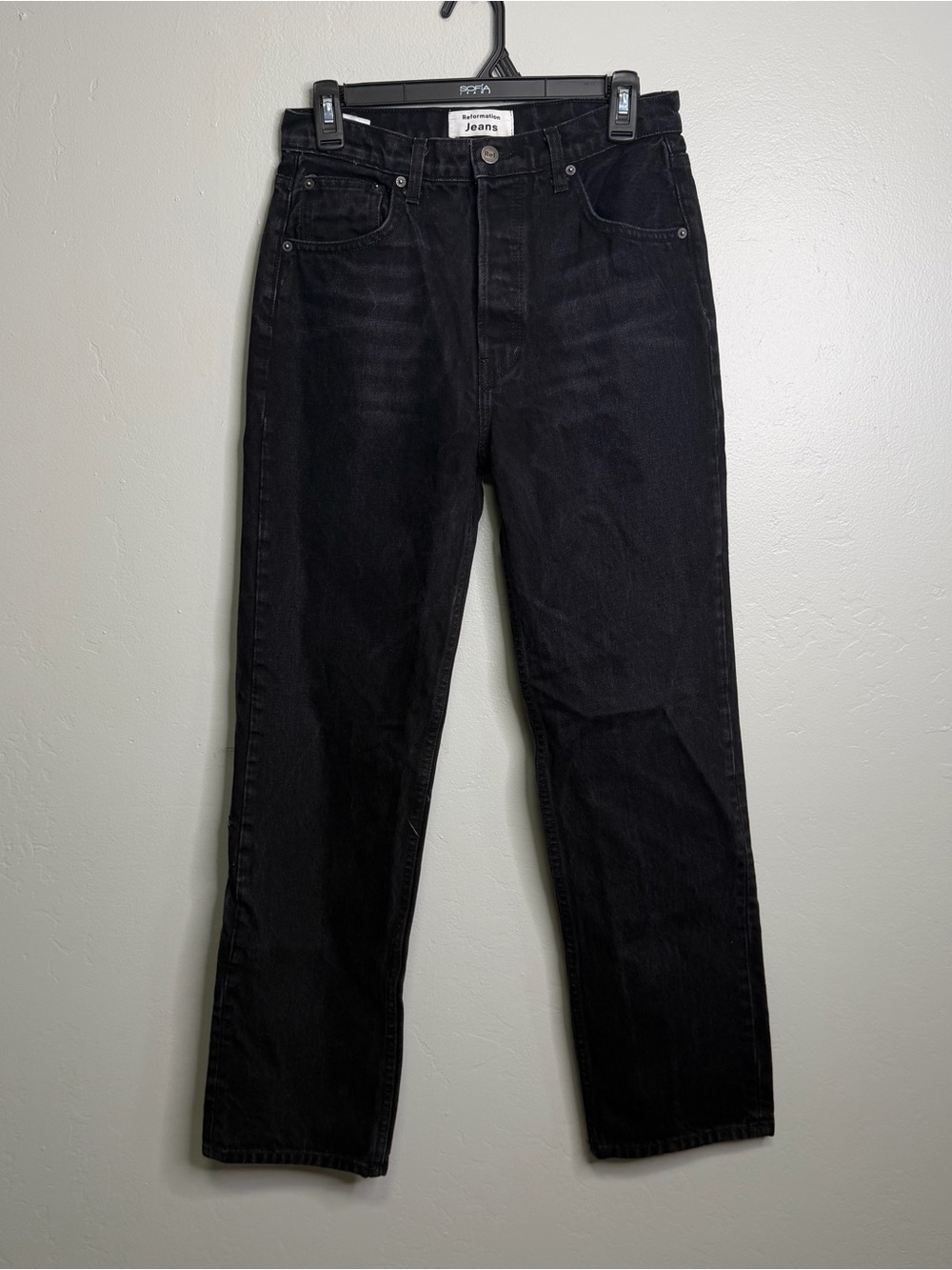 Reformation Women’s Cynthia Black High Rise Relaxed Jeans Sz 27